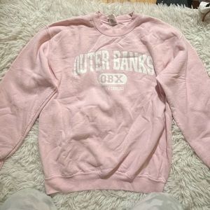 light pink outer banks crewneck